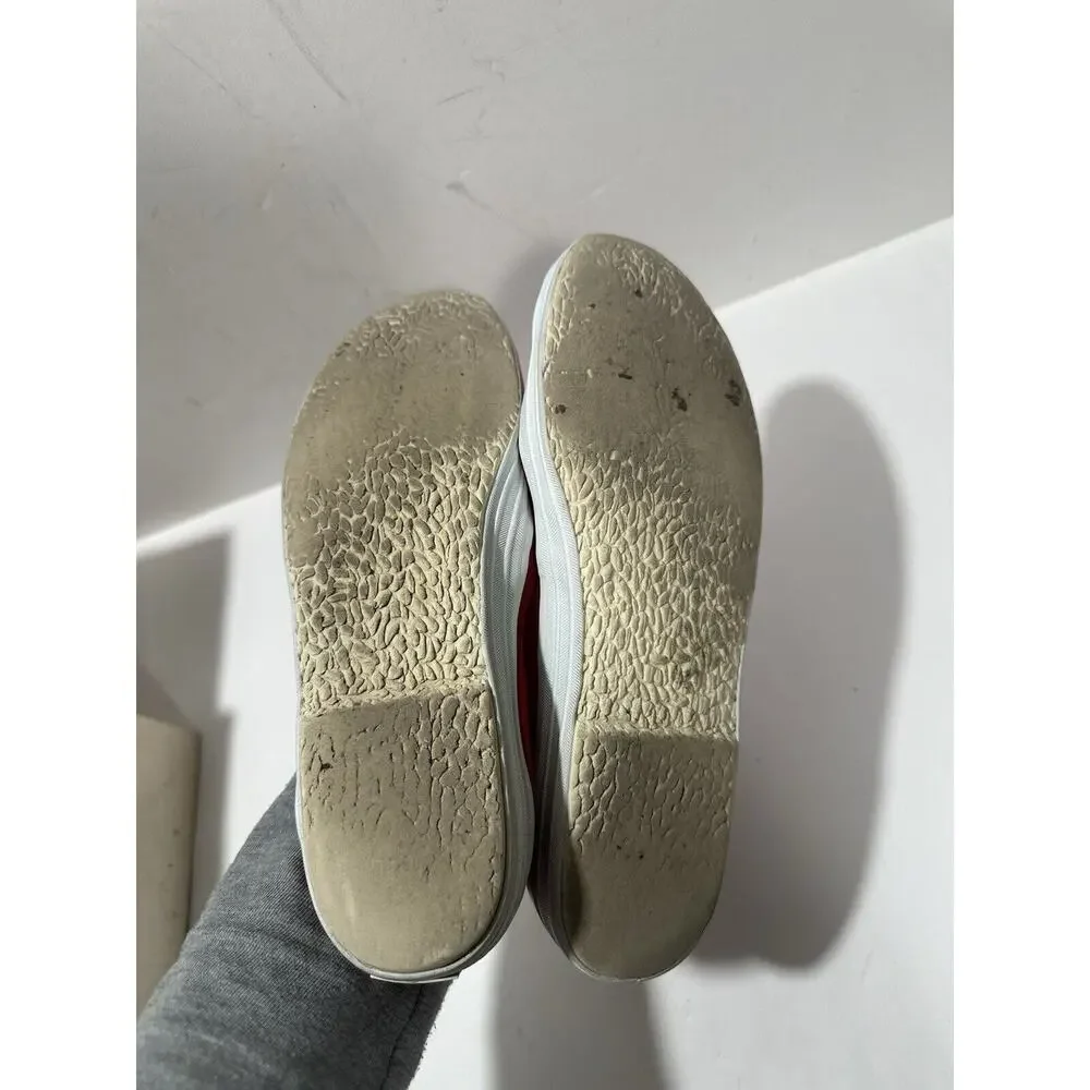 Polo Ralph Lauren Slip-On Red Canvas Casual Shoes Women Logo W142384 Sz 7.5 READ
